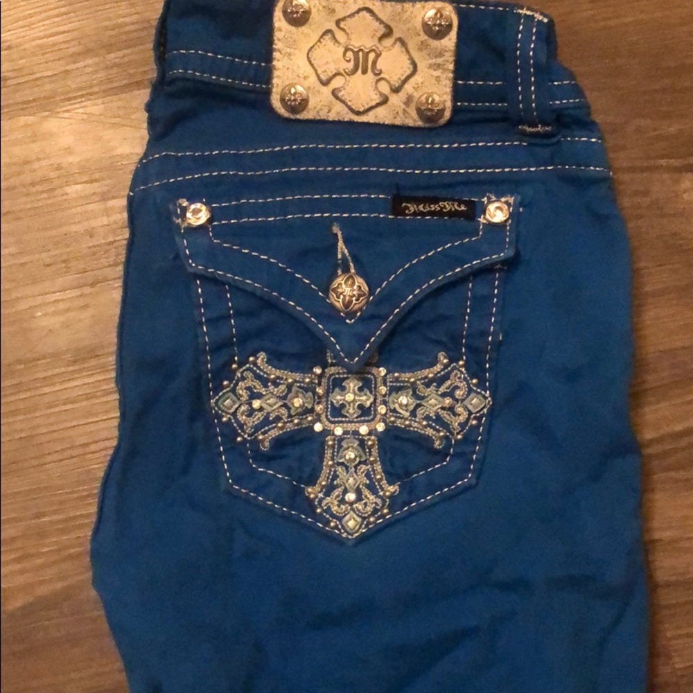 Royal blue Miss Me Capris